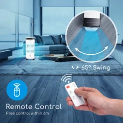 Aigostar 3,5L Mobiler Luftkühler 4-in-1 Mit 3 Stufen, LED Anzeige, Klima Ventilator Mit Fernbedienung, Mobiles Klimagerät Ohne Abluftschlauch Inkl. Timer & Oszillation Aircooler (Weiß/Schwarz) -Unold Store 80a34e2d9b634939397e0d5fc3d35747