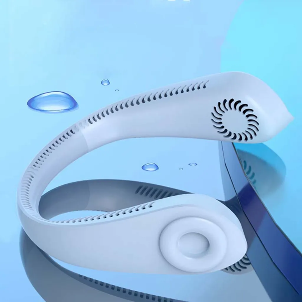 Flexibler Halsventilator, Leiser Blattloser Sportventilator, USB Drehbarer Nackenkühler Zum Aufhängen Für Outdoor Sportarten, Weiß 3 Flexibler Halsventilator, Leiser Blattloser Sportventilator, USB Drehbarer Nackenkühler Zum Aufhängen Für Outdoor Sportarten, Weiß – Bild 3