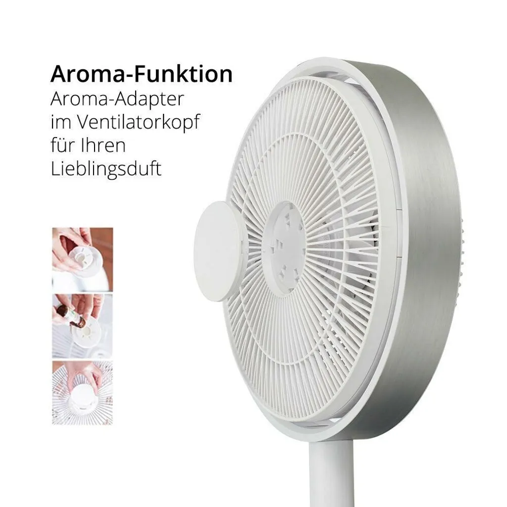 Kamome Büro, Bodenventilator, Extrem Leise (9,3 DB), Kontinuierlicher Luftstrom Bis Zu 17 M, Horizontal Und Vertikal, Zeitschaltuhr, Automatische Abschaltung, Fach Für Aromaöl 6 Kamome Büro, Bodenventilator, Extrem Leise (9,3 DB), Kontinuierlicher Luftstrom Bis Zu 17 M, Horizontal Und Vertikal, Zeitschaltuhr, Automatische Abschaltung, Fach Für Aromaöl – Bild 6