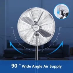 Aigostar Emery - Ventilator Standventilator Metall Mit Oszillation 90° Im Chrom -Design - Höhen Verstellbarer Standfuß Industriell Mechanisch Standlüfter 3 Geschwindigkeit 4 Blätter 60 Watt Silber 13 Aigostar Emery - Ventilator Standventilator Metall Mit Oszillation 90° Im Chrom -Design - Höhen Verstellbarer Standfuß Industriell Mechanisch Standlüfter 3 Geschwindigkeit 4 Blätter 60 Watt Silber -Unold Store 89b10244d09ff4708d2d771fee428251