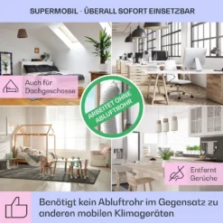 Klarstein Mobiles Klimagerät Ohne Abluftschlauch - Luftkühler Mit Wasser Ventilator Luftbefeuchter Luftreiniger Funktion - 7L Wassertank - Air Cooler Klimaanlage Mobil Mit Fernbedienung - Weiß -Unold Store 8d7e24bc2169506d26e4fa2b0942198f