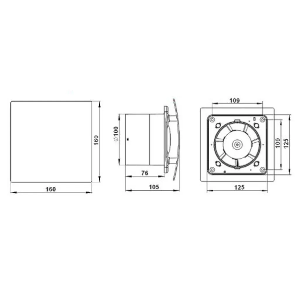 Wohnraumlüfter Lüfter Badlüfter Deckenlüfter Ventilator Badventilator Ø 100 Mm Nachlauf / Timer Hochglanz Weiß 3 Wohnraumlüfter Lüfter Badlüfter Deckenlüfter Ventilator Badventilator Ø 100 Mm Nachlauf / Timer Hochglanz Weiß – Bild 3