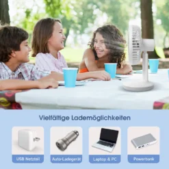 Akku Tischventilator Kompakt Mit Drei Gebläsestufen Und USB Ladeanschluss -Unold Store 9330d8b5cc8f3aec3732cb48c623e108