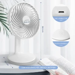Akku Tischventilator Kompakt Mit Drei Gebläsestufen Und USB Ladeanschluss -Unold Store 93a377c7846f18fe0c66c64112b7f4aa