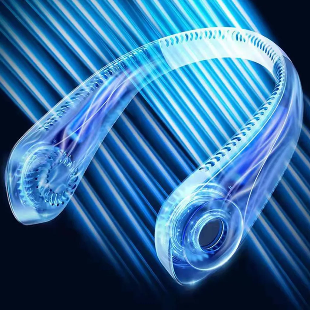 Flexibler Halsventilator, Leiser Blattloser Sportventilator, USB Drehbarer Nackenkühler Zum Aufhängen Für Outdoor Sportarten, Weiß 7 Flexibler Halsventilator, Leiser Blattloser Sportventilator, USB Drehbarer Nackenkühler Zum Aufhängen Für Outdoor Sportarten, Weiß – Bild 7