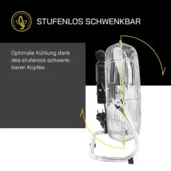 GUTFELS Bodenventilator VB 37058 Ch | Ventilator | Metall | 70 W Leistung | Silber -Unold Store 9858da5da98ea86f7f9981a0adc8612d