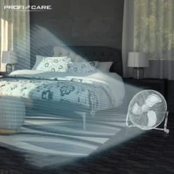 ProfiCare Ventilator PC-VL 3067 Windmaschine Im Retro-Design, Mit 3 Geschwindigkeiten, Stufenlos Neigbarer Ventilator-Kopf, Ø Ca. 50cm, Metall-chrom -Unold Store 986d9a86db4f9542abe55c17a67bdcb0