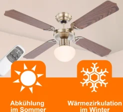 Deckenventilator Mit Fernbedienung Und Licht Ventilator Lampe Holz Optik 106 Cm -Unold Store 9cd162d5fc60aa910c154d692192db57
