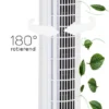 Zilan Turmventilator | 3 Stufen | 2 Modi | 7,5h Timer | Fernbedienung | Oszillierend |