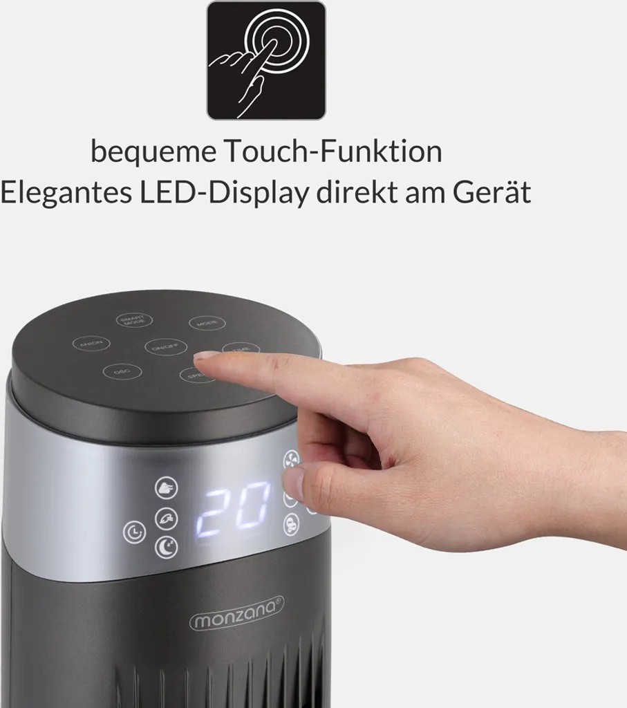 Monzana Turmventilator 6 Geschwindigkeitsstufen 120cm 3 Modi Timer Fernbedienung 4 Monzana Turmventilator 6 Geschwindigkeitsstufen 120cm 3 Modi Timer Fernbedienung – Bild 4