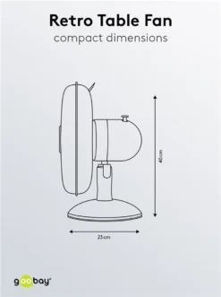 Goobay Retro Tischventilator Mit 3 Leistungsstufen, 40cm Durchmesser (12 Zoll) - Neigbar, Schwenkbar, Super Leise - Verchromt -Unold Store a6ad40c10a6beee7e88db0b4f8a594d8