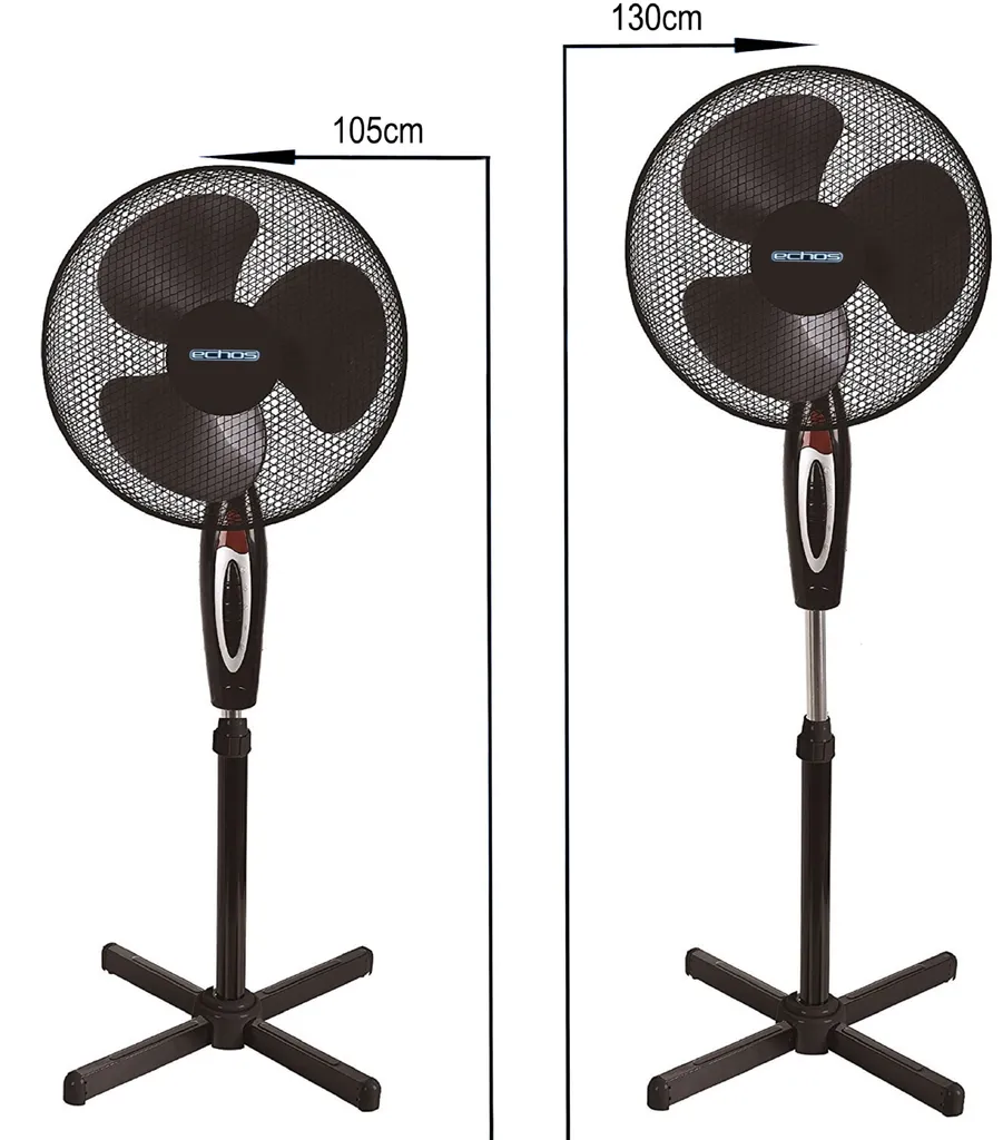 Echos Standventilator | Oszilierender Ventilator | Windmaschine | 40 Watt | 41 Cm Ø 2 Echos Standventilator | Oszilierender Ventilator | Windmaschine | 40 Watt | 41 Cm Ø – Bild 2