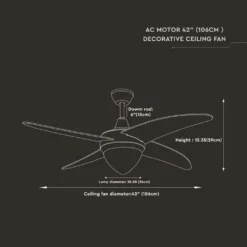 V-tac VT-6043 Deckenventilator Mit Beleuchtung - CCT - Fernbedienung 18 V-tac VT-6043 Deckenventilator Mit Beleuchtung - CCT - Fernbedienung -Unold Store a9df27f7e0b5786b35983c4d08b42377