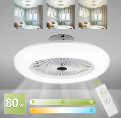 Lospitch Deckenventilator Fernbedienung Weiss Mit Beleuchtet Beleuchtung Schlaf 80W -Unold Store ae4fec279af6094f37accf9b6103f669