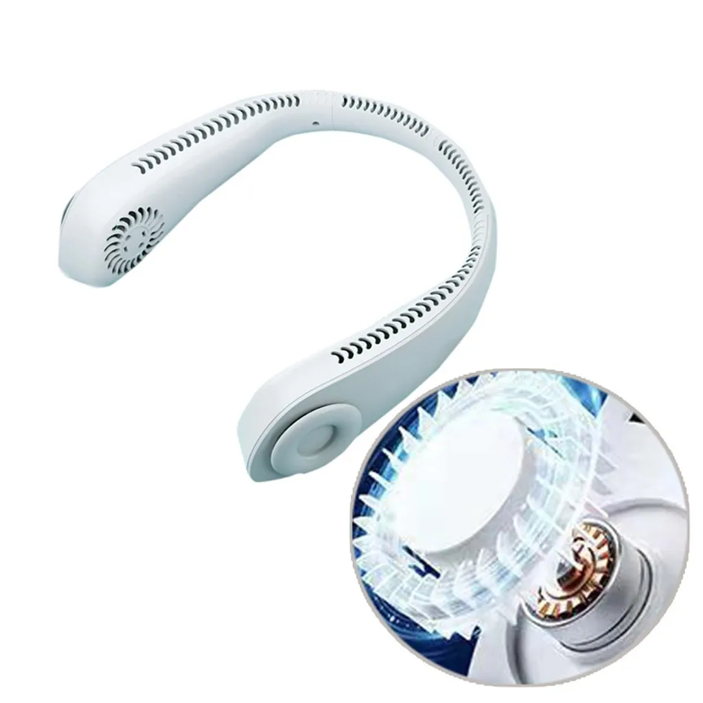 Tragbarer Halsventilator Nackenventilator Tragbare Ventilator Für Outdoor USB Fan Miniventilator Halsventilator(Weiß) 2 Tragbarer Halsventilator Nackenventilator Tragbare Ventilator Für Outdoor USB Fan Miniventilator Halsventilator(Weiß) – Bild 2