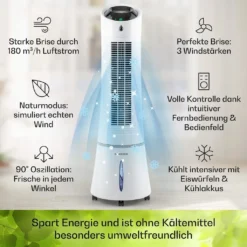 Klarstein Mobiles Klimagerät Ohne Abluftschlauch - Luftkühler Mit Wasser Ventilator Luftbefeuchter Luftreiniger Funktion - 6L Wassertank - Air Cooler Klimaanlage Mobil Mit Fernbedienung - Weiß -Unold Store b6b842f3290bfb87b0f4850c38fd21eb