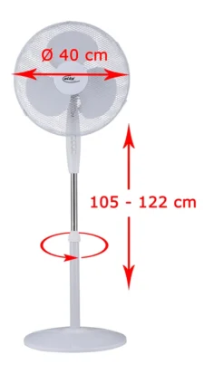 Elta Standventilator 45W Weiß Ventilator Oszillation 122cm Lüfter Luftkühler -Unold Store b6e834516ff2d169993051f2972d71fe
