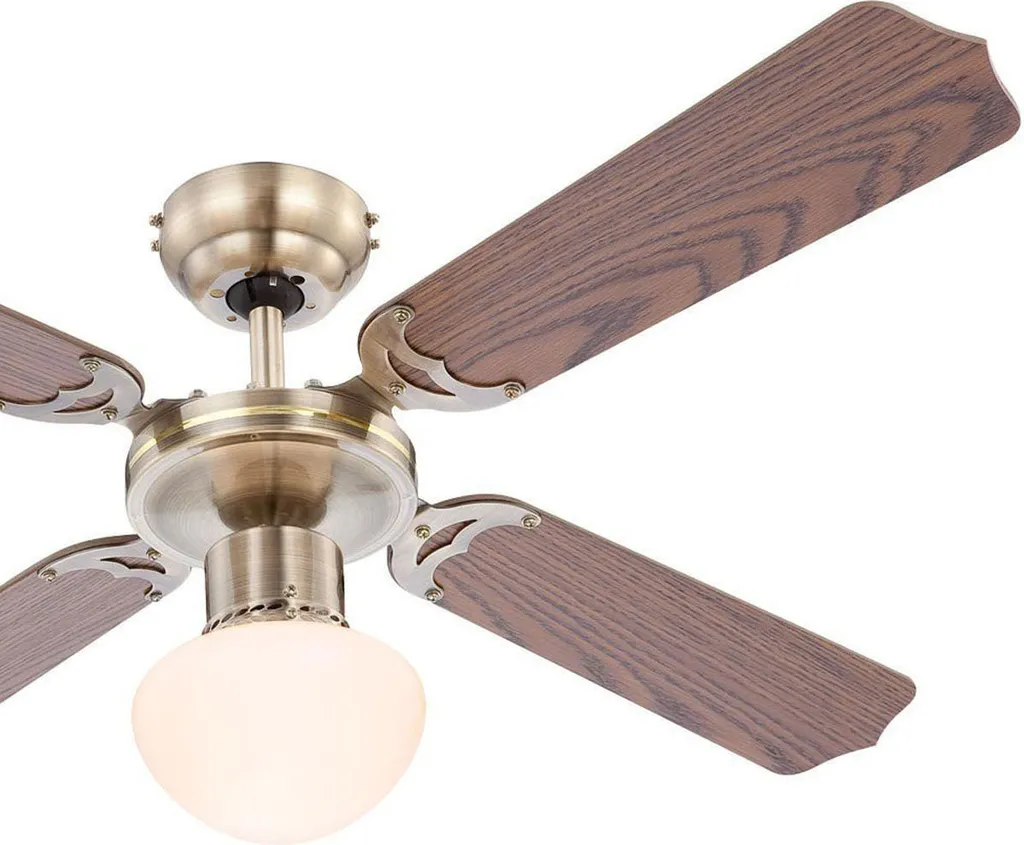 Globo Lighting VENTILATOR Metall Altmessing, Blade Turnable, Zugschalter Kette, Max. Motorleistung 50W, Optimale Raumnutzung 15m², Abkühlung, Aufheizen, Geschwindigkeitsstufen 115/185/235 RPM, ø: 1066mm, H: 415mm, Exkl. 1x E27 60W 230V 11 Globo Lighting VENTILATOR Metall Altmessing, Blade Turnable, Zugschalter Kette, Max. Motorleistung 50W, Optimale Raumnutzung 15m², Abkühlung, Aufheizen, Geschwindigkeitsstufen 115/185/235 RPM, ø: 1066mm, H: 415mm, Exkl. 1x E27 60W 230V – Bild 11