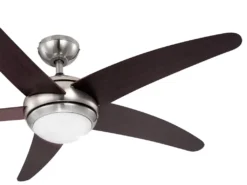 Globo Lighting VENTILATOR Metall Nickel Matt, MDF Wenge, Glas Opal, Fernbedienung, Batterie Inkludiert 2x AAA,, Max. Motorleistung 55W, Optimale Raumnutzung 30m², Abkühlung, Aufheizen, Geschwindigkeitsstufen 80/95/170 RPM, ø: 1320mm, H: 372mm, Exkl. 1x E14 60W 230V -Unold Store bc8b0cb0f732eb7675d4592e43abaf88