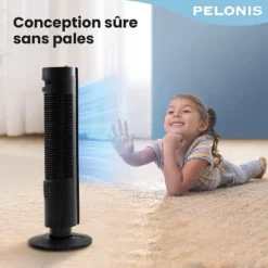 Pelonis Turmventilator, Ventilator Mit 3 Geschwindigkeiten, Ventilator Leise Standventilator Mit 2H Timer & 60° Oszillation, 2-in-1 Lüfter Säulenventilator Nur 52dbA -Unold Store c06ec883651d09377901302cf07c401e
