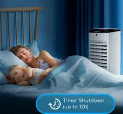 Aigostar 3,5L Mobiler Luftkühler 4-in-1 Mit 3 Stufen, LED Anzeige, Klima Ventilator Mit Fernbedienung, Mobiles Klimagerät Ohne Abluftschlauch Inkl. Timer & Oszillation Aircooler (Weiß/Schwarz) -Unold Store c0b8938572eacc389d63239ea43d1ffd