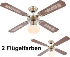 Globo Lighting VENTILATOR Metall Altmessing, Blade Turnable, Zugschalter Kette, Max. Motorleistung 50W, Optimale Raumnutzung 15m², Abkühlung, Aufheizen, Geschwindigkeitsstufen 115/185/235 RPM, ø: 1066mm, H: 415mm, Exkl. 1x E27 60W 230V 25 Globo Lighting VENTILATOR Metall Altmessing, Blade Turnable, Zugschalter Kette, Max. Motorleistung 50W, Optimale Raumnutzung 15m², Abkühlung, Aufheizen, Geschwindigkeitsstufen 115/185/235 RPM, ø: 1066mm, H: 415mm, Exkl. 1x E27 60W 230V -Unold Store c24e4e980bf44492015bc3daf82a1156