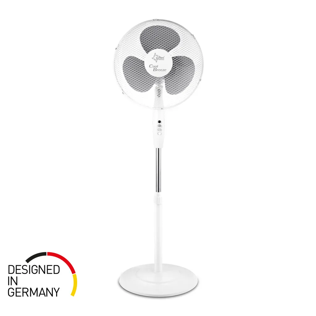 SUNTEC Ventilator Leise | Stand Standventilator CoolBreeze 4000 | Leise 40 Cm Durchmesser, 50 Watt | Fan Windmaschine Weiss | Für Bett, Schlafzimmer, Büro, Wohnung, Terrasse 2 SUNTEC Ventilator Leise | Stand Standventilator CoolBreeze 4000 | Leise 40 Cm Durchmesser, 50 Watt | Fan Windmaschine Weiss | Für Bett, Schlafzimmer, Büro, Wohnung, Terrasse – Bild 2