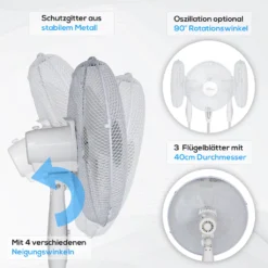 TroniTechnik Standventilator Turmventilator Lüfter SV04 40cm, Inkl. Oszillation -Unold Store c3de91b1bd08d2749f3df413ab9bbb0a