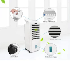 Aigostar Koud - Luftkühler, Mobile Klimaanlage, Leise, Ventilator Mit Fernbedienung, 55W, 5L, 3 Geschwindigkeitsstufen, Klimagerät Ohne Abluftschlauch, Aircooler 3 In 1, Verdunstungskühlung, 7H Timer 12 Aigostar Koud - Luftkühler, Mobile Klimaanlage, Leise, Ventilator Mit Fernbedienung, 55W, 5L, 3 Geschwindigkeitsstufen, Klimagerät Ohne Abluftschlauch, Aircooler 3 In 1, Verdunstungskühlung, 7H Timer -Unold Store c73cf6f62bde8ada40eeee7254a3e725