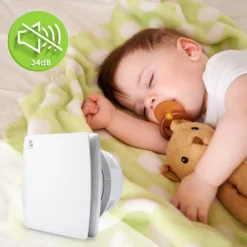 Wolketon Badluefter 150mm Feuchtesensor Timer CE Ventilator Mit Rueckflussleitblech Wandluefter -Unold Store c79c0ae38bccbf527ed7a82fd5de5772 1