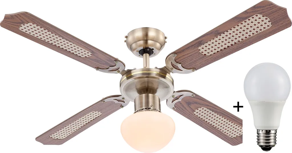 GLOBO Deckenventilator Mit LED Beleuchtung Deckenlampe 106cm 0309LED 1 GLOBO Deckenventilator Mit LED Beleuchtung Deckenlampe 106cm 0309LED