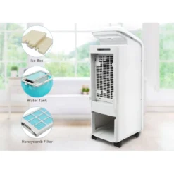Aigostar Koud - Luftkühler, Mobile Klimaanlage, Leise, Ventilator Mit Fernbedienung, 55W, 5L, 3 Geschwindigkeitsstufen, Klimagerät Ohne Abluftschlauch, Aircooler 3 In 1, Verdunstungskühlung, 7H Timer 13 Aigostar Koud - Luftkühler, Mobile Klimaanlage, Leise, Ventilator Mit Fernbedienung, 55W, 5L, 3 Geschwindigkeitsstufen, Klimagerät Ohne Abluftschlauch, Aircooler 3 In 1, Verdunstungskühlung, 7H Timer -Unold Store cd0a7accda44c1b723b54f96c00cbf94