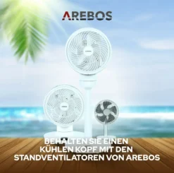 AREBOS USB-Tischventilator Mit Timer, Wiederaufladbarer 2500 MAh – Akku, 45° Neigbar, Ventilator Mit 3 Geschwindigkeitsstufen, Inkl. USB-Kabel 19 AREBOS USB-Tischventilator Mit Timer, Wiederaufladbarer 2500 MAh – Akku, 45° Neigbar, Ventilator Mit 3 Geschwindigkeitsstufen, Inkl. USB-Kabel -Unold Store cdfe4c29ba5e15e2c816f2e8efd64ff2
