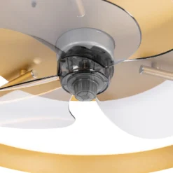 QAZQA - Modern Deckenventilator Mit Beleuchtung Messing Inkl. LED Mit Fernbedienung - Maddy Dimmer I Dimmbar I Wohnzimmer I Schlafzimmer - Stahl Rund - I (nicht Austauschbare) LED 10 QAZQA - Modern Deckenventilator Mit Beleuchtung Messing Inkl. LED Mit Fernbedienung - Maddy Dimmer I Dimmbar I Wohnzimmer I Schlafzimmer - Stahl Rund - I (nicht Austauschbare) LED -Unold Store d05f1f6ef563894714650db4d29af0db