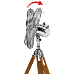 Unold KOLONIAL Design-Standventilator Aus Kiefernholz (Chrom- & Holzoptik, 50 Watt, Dreifuß, 3 Stufen, Oszillation) -Unold Store d1c8d59f631b204bcb07832c55b28290