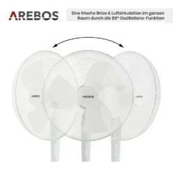 AREBOS Standventilator Turmventilator 45W, 80° Oszillation, 3 Geschwindigkeitsstufen, Leiser Betrieb, Weiß, Höhenverstellbar Bis 122 Cm, Bis 30° Neigbar 17 AREBOS Standventilator Turmventilator 45W, 80° Oszillation, 3 Geschwindigkeitsstufen, Leiser Betrieb, Weiß, Höhenverstellbar Bis 122 Cm, Bis 30° Neigbar -Unold Store d4ef85059a8b96ab848c7e3ac546f859