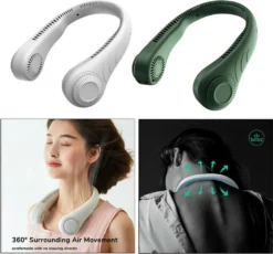 Tragbarer Mini Fan Nackenbügel Klingenloser Hängender Halsventilator Lazy Neck Hanging Cooler USB Wiederaufladbar USB, Weiß 13 Tragbarer Mini Fan Nackenbügel Klingenloser Hängender Halsventilator Lazy Neck Hanging Cooler USB Wiederaufladbar USB, Weiß -Unold Store d557e0264328c323dd1e209a016ff67d