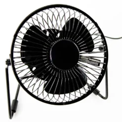 15cm Mini USB-Tischventilator Ventilator Aus Metall Mit LED-Animation Für Temperatur Und Uhrzeit - Stufenlos Neigbar Um 360°, Energiesparend, Extrem Leise -Unold Store d56e3a21037ff2dee5c0b2a9d17c3bfd