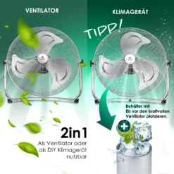 KESSER® Windmaschine Retro Stil | Ventilator In Chrom | Standventilator | Tischventilator Bodenventilator | 3-Stufen | Robuster Stand | Stufenlos Neigbarer Ventilatorkopf | Chrom Silber, Größe:Ø 30cm -Unold Store d7f465c90c924e023d9f1861e1b0a719