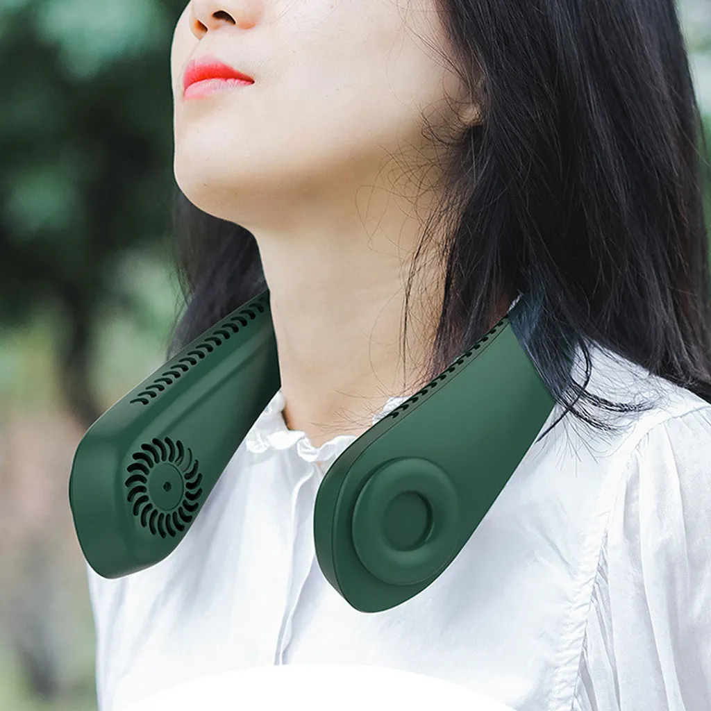 Flexibler Halsventilator, Leiser Blattloser Sportventilator, USB Drehbarer Nackenkühler Zum Aufhängen Für Outdoor Sportarten, Weiß 4 Flexibler Halsventilator, Leiser Blattloser Sportventilator, USB Drehbarer Nackenkühler Zum Aufhängen Für Outdoor Sportarten, Weiß – Bild 4