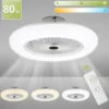 Lospitch Deckenventilator Fernbedienung Weiss Mit Beleuchtet Beleuchtung Schlaf 80W