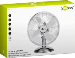 Goobay Retro Tischventilator Mit 3 Leistungsstufen, 40cm Durchmesser (12 Zoll) - Neigbar, Schwenkbar, Super Leise - Verchromt -Unold Store dc0bff1f9172c25e04129c7c6f605b38