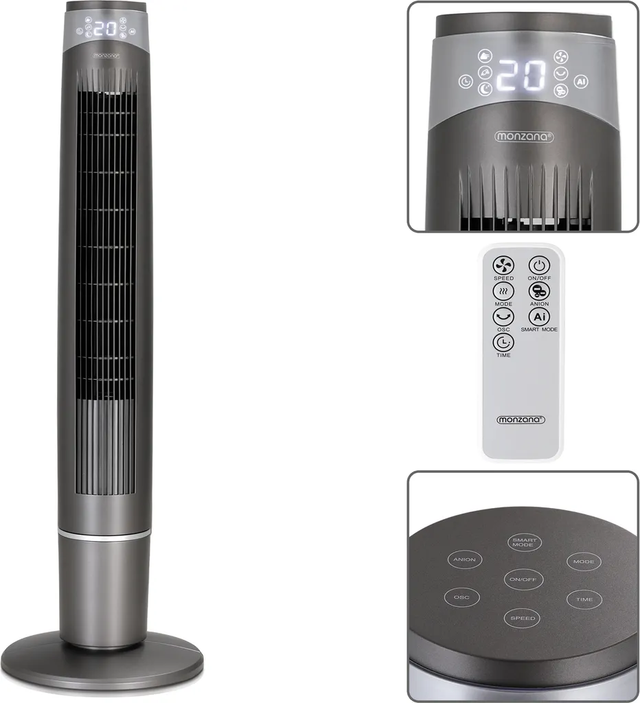 Monzana Turmventilator 6 Geschwindigkeitsstufen 120cm 3 Modi Timer Fernbedienung 1 Monzana Turmventilator 6 Geschwindigkeitsstufen 120cm 3 Modi Timer Fernbedienung