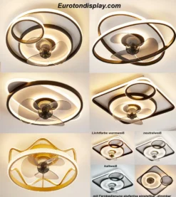 Eurotondisplay Deckenventilator Mit LED Beleuchtung D3301 Deckenlampe Ø 50cm 96W Mit Fernbedienung Lichtfarbe/Helligkeit Einstellbar Dimmbar LED Deckenleuchte Fan Light Ceiling -Unold Store e290e47355cfd8c57a16ad1096a3e73c