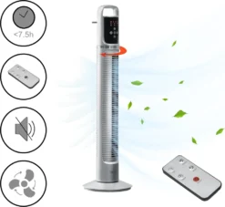 Turmventilator Standventilator Säulenventilator Fernbedienung Silber [in.tec]