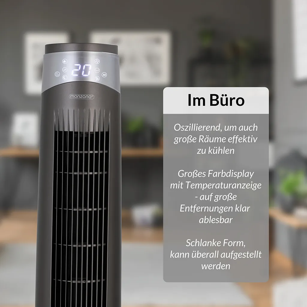 Monzana Turmventilator 6 Geschwindigkeitsstufen 120cm 3 Modi Timer Fernbedienung 7 Monzana Turmventilator 6 Geschwindigkeitsstufen 120cm 3 Modi Timer Fernbedienung – Bild 7