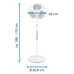 SUNTEC Ventilator Leise | Stand Standventilator CoolBreeze 4000 | Leise 40 Cm Durchmesser, 50 Watt | Fan Windmaschine Weiss | Für Bett, Schlafzimmer, Büro, Wohnung, Terrasse 12 SUNTEC Ventilator Leise | Stand Standventilator CoolBreeze 4000 | Leise 40 Cm Durchmesser, 50 Watt | Fan Windmaschine Weiss | Für Bett, Schlafzimmer, Büro, Wohnung, Terrasse -Unold Store ef2196bef7c28f2617959066c299f438