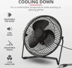 Trust Blaze USB-Kühllüfter, Einstellbare Geschwindigkeit, 120 Cm Kabel - Schwarz -Unold Store f1738db32eb12ef7f85058c5420d633d