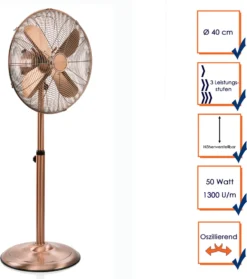 Tristar Retro Standventilator VE-5971 50 W 40 Cm Kupferfarben -Unold Store f28c4f94557f7b5870020975024d7503
