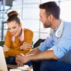 Tragbarer Halsventilator Klimaanlage, 360° Bladeless Kühlventilator Tragbar Nacken Klimaanlage Mit Kühlung Chip & LCD-Schirm, Wiederaufladbarer USB-Sportventilator Für Büro Turnhalle Strand -Unold Store f48c394aa479ef3935e0a68aace94832